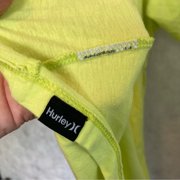 HURLEY Everyday Washed Short Sleeve Graphic Tshirt Yellow Lime Green Mens XL - Picture 8 of 12